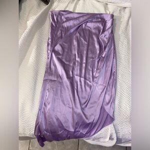 Purple satin asymmetrical skirt size Small
